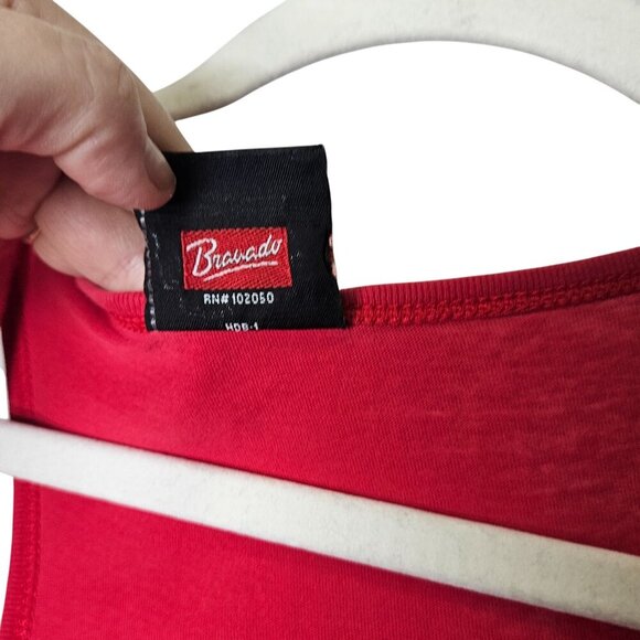 Harley-Davidson Womens Red Graphic California Top Distressed Faded Worn in L - Picture 10 of 12